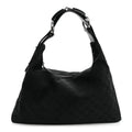Gucci Monogram Medium Horsebit Chain Hobo Black