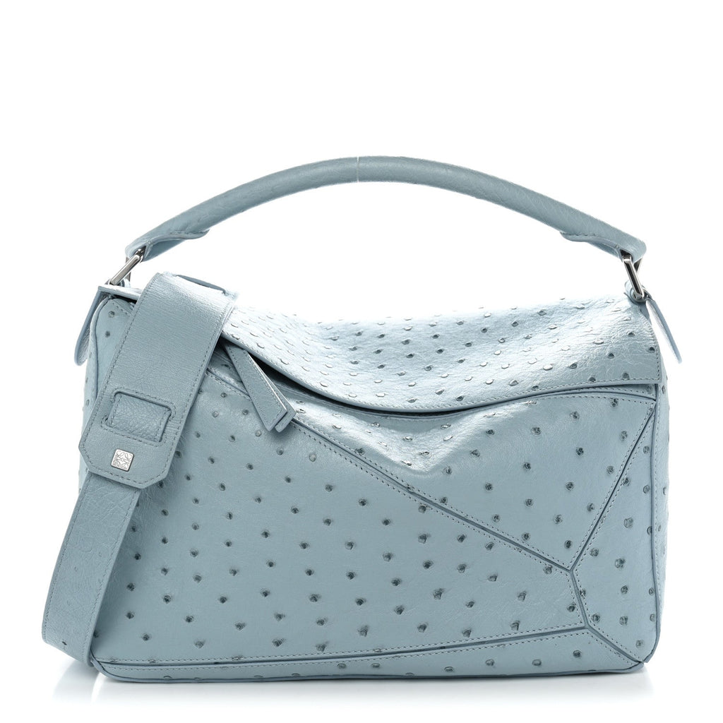 Loewe Ostrich Large Puzzle Bag Blue