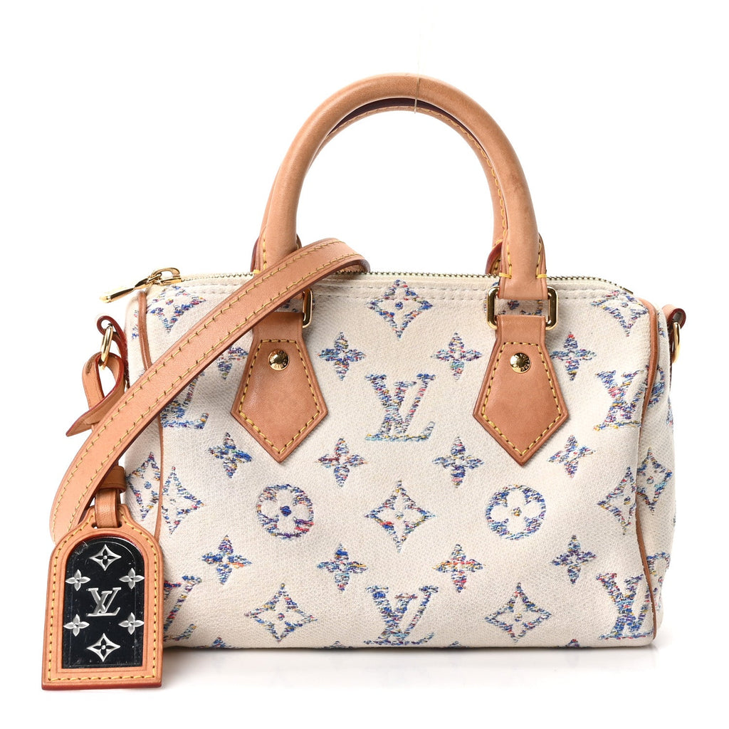 Louis Vuitton Monogram Jacquard Fabric Speedy Bandouliere 20 Multicolor Beige