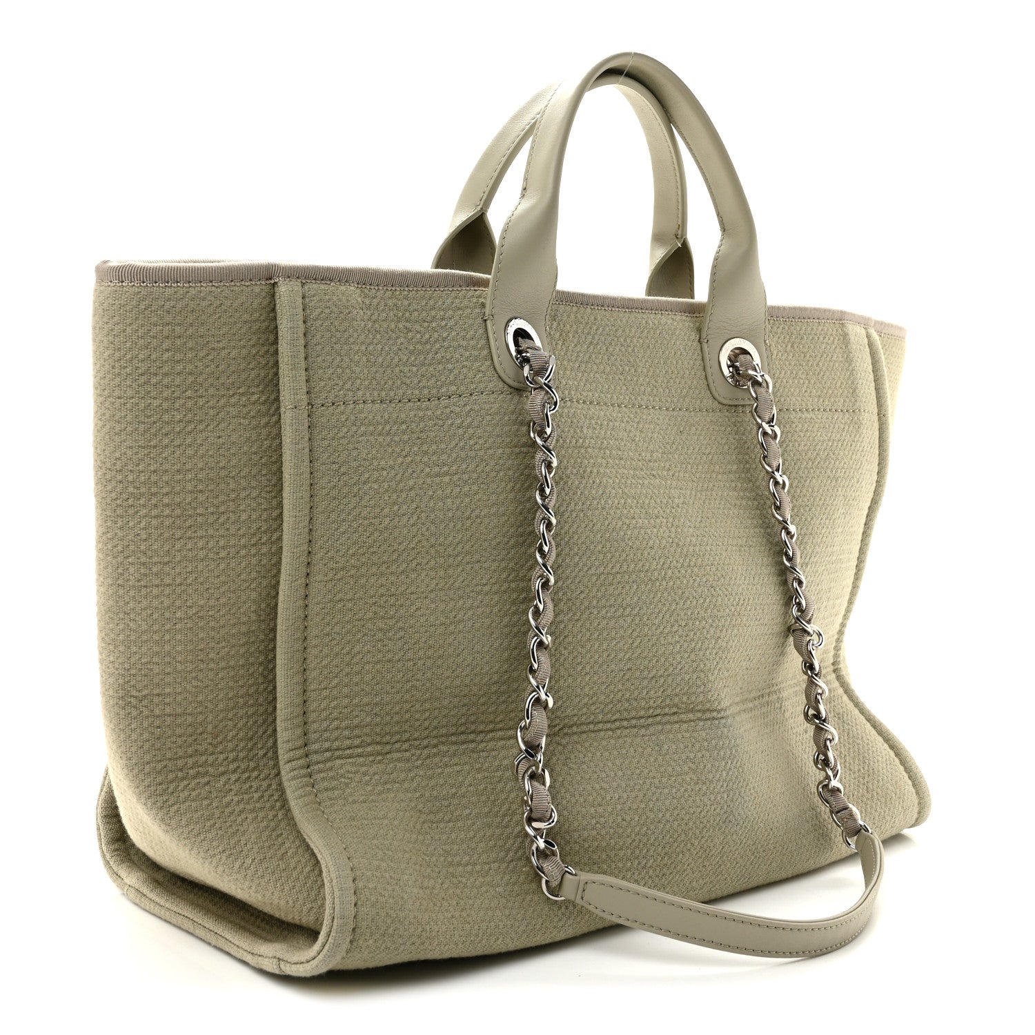 Chanel Mixed Fibers Medium Deauville Tote Grey