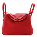 Hermès Taurillon Clemence Lindy 30 Rouge Casaque