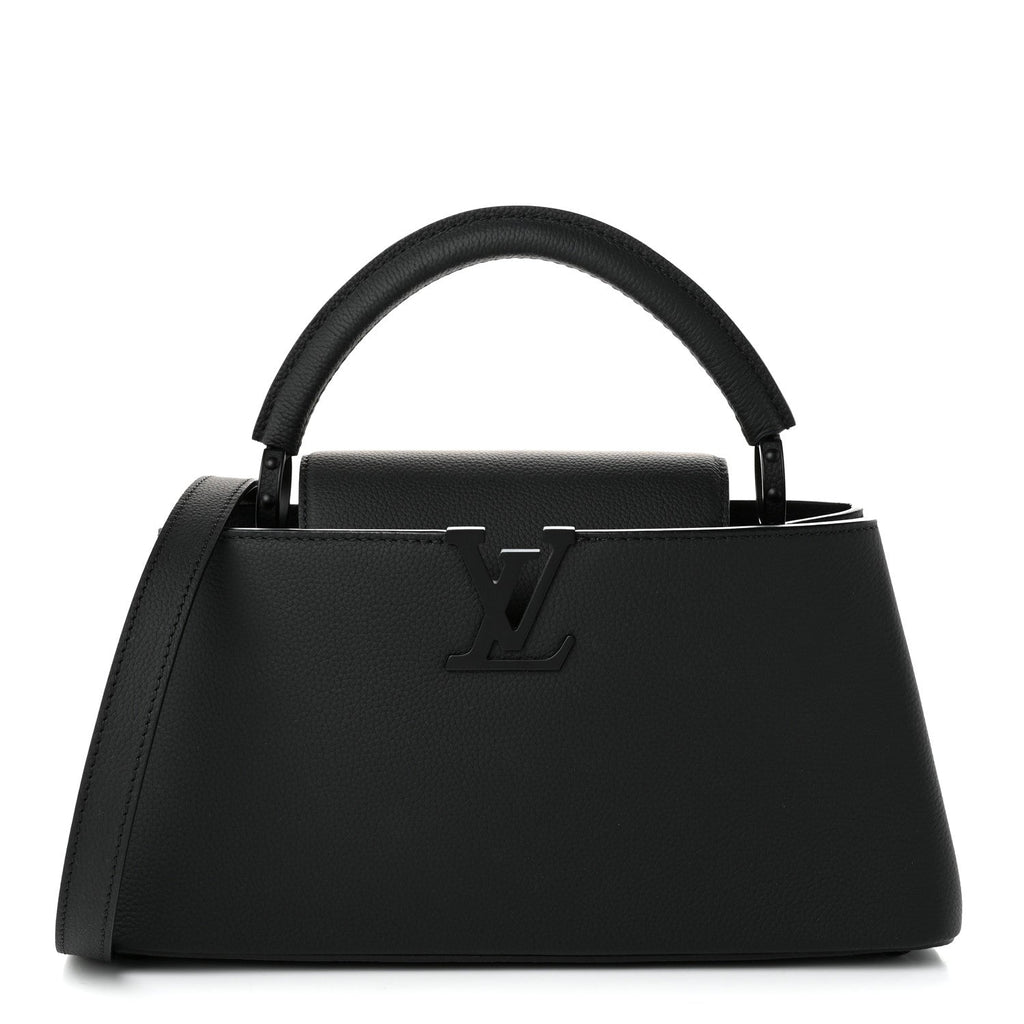 Louis Vuitton Taurillon Capucines East West MM Matte Black