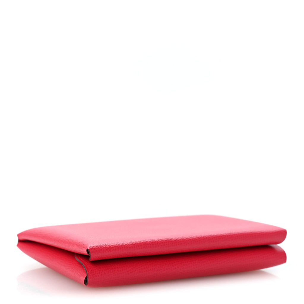 Hermès Epsom Calvi Duo Card Case Framboise