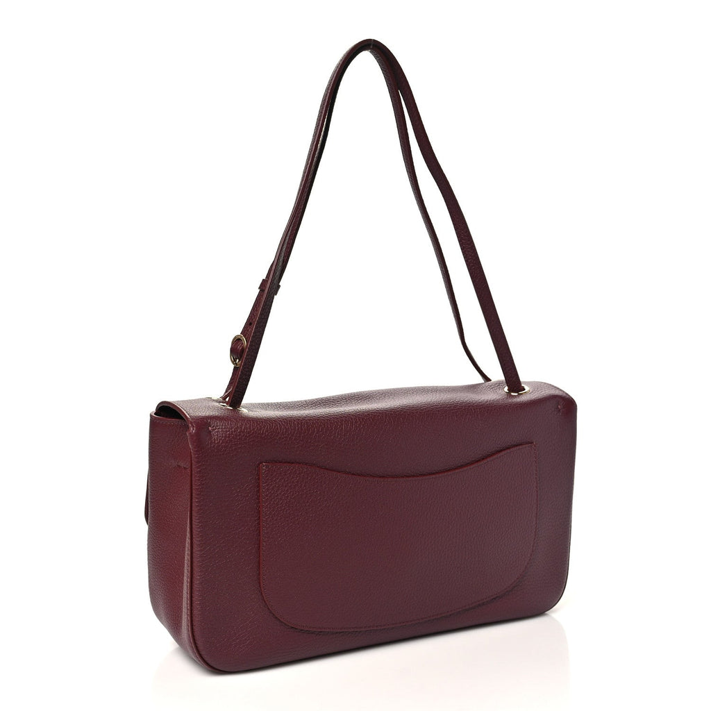 Chanel Grained Calfskin Small Souplissimo Maxi Flap Burgundy detail view