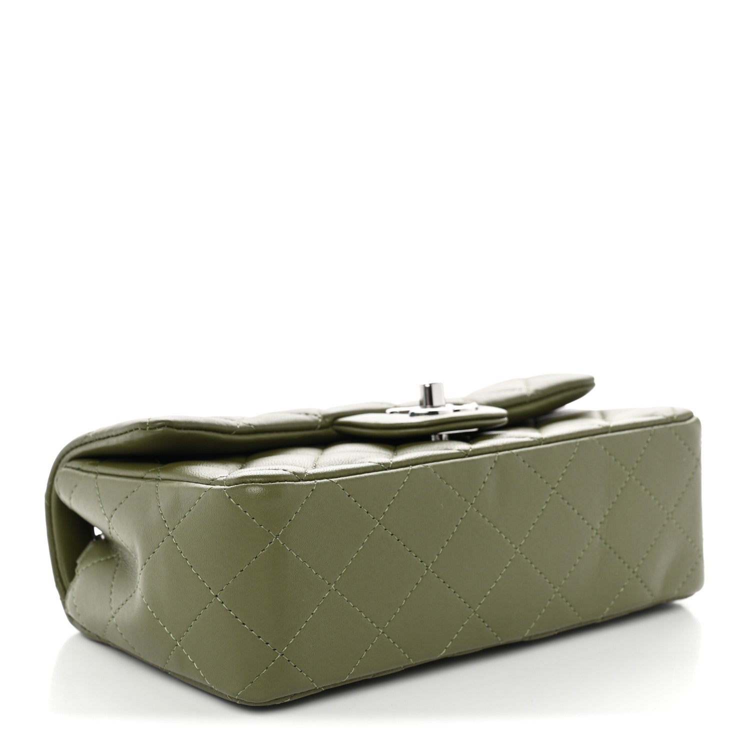 Chanel Lambskin Quilted Mini Rectangular Flap Green