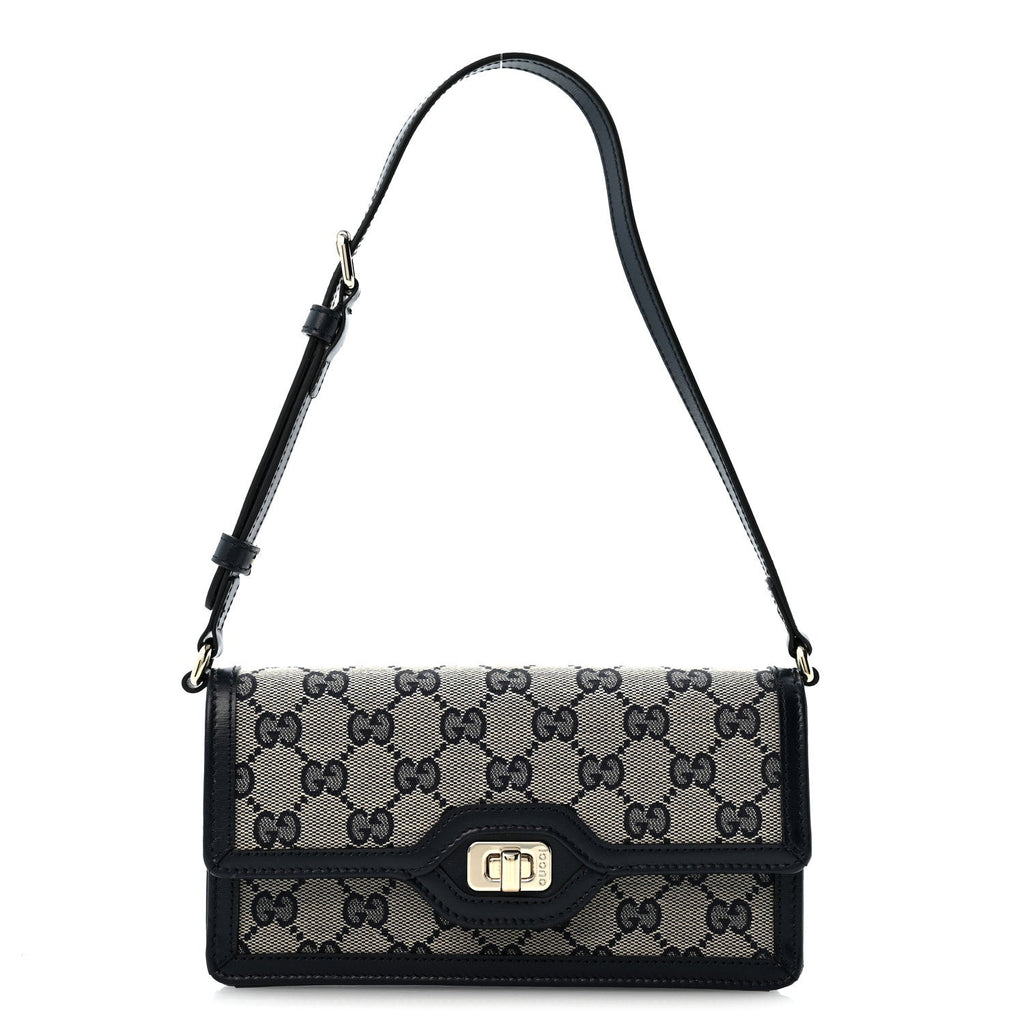 Gucci GG Monogram Mini Luce Shoulder Bag Beige Blue