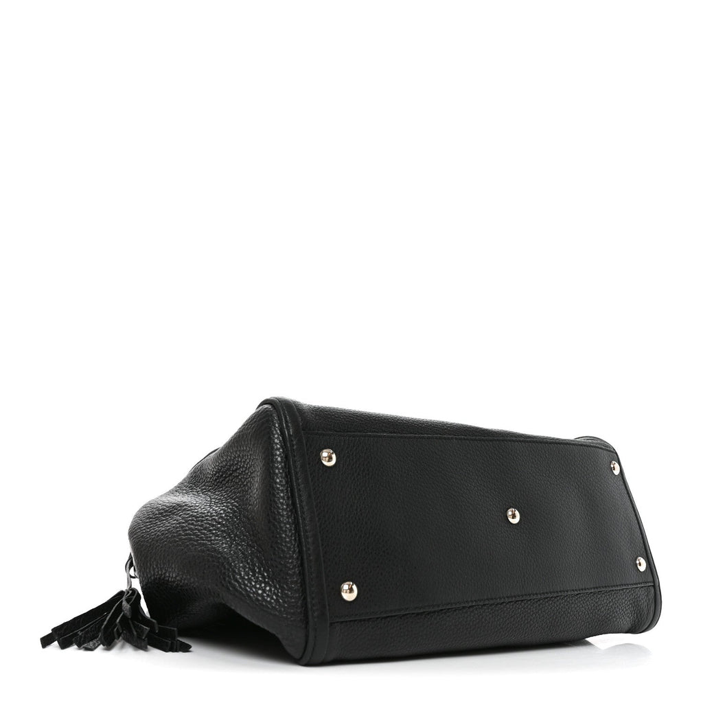 Gucci Pebbled Calfskin Medium Soho Shoulder Bag Black