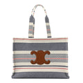 Celine Canvas Calfskin Striped Triomphe Large Cabas Red White Blue