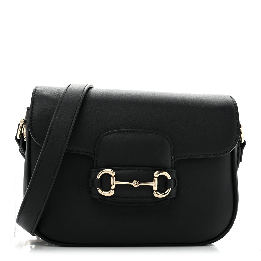 Gucci Arabella Calfskin Horsebit 1955 Shoulder Bag Black