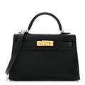 Hermès Chevre Mysore Mini Kelly Sellier 20 Black