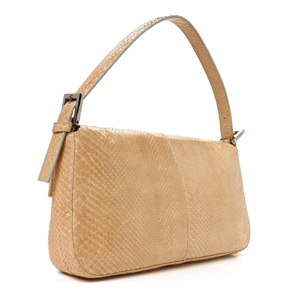 Fendi Snakeskin Baguette Beige
