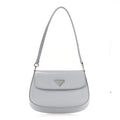 Prada Spazzolato Cleo Flap Shoulder Bag Fiordaliso