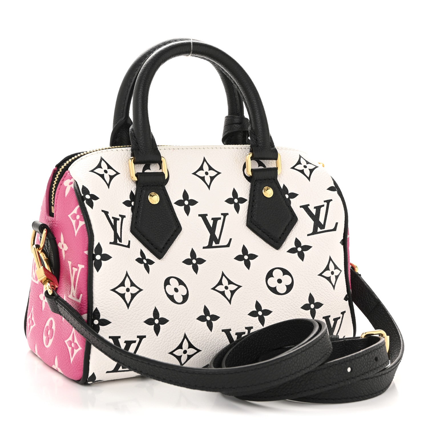 Louis Vuitton Empreinte Monogram Spring in the City Speedy Bandouliere 20 Black White Pink