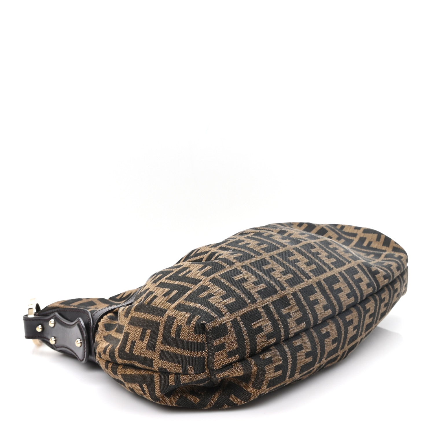 Fendi Zucca Cuoio Lucido Chef Hobo Tobacco Moro