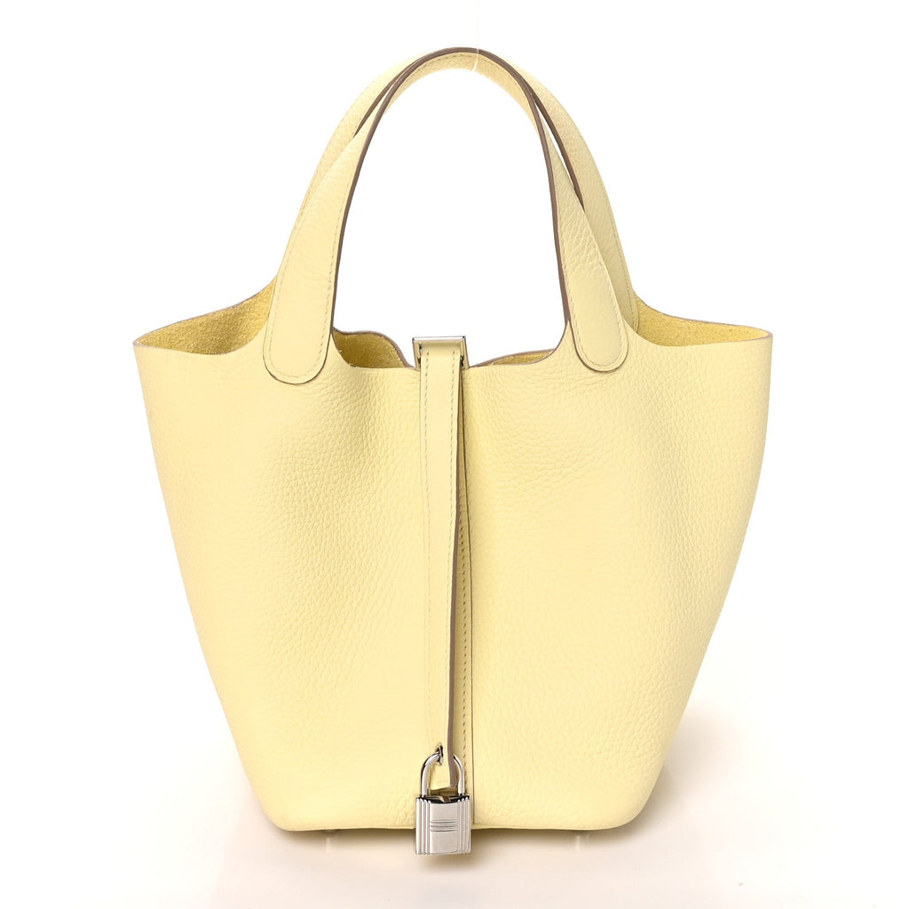 Hermès Taurillon Clemence Picotin Lock 18 PM Jaune Milton
