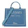 Dior Canvas Embroidered Medium Ulysses Book Tote Blue