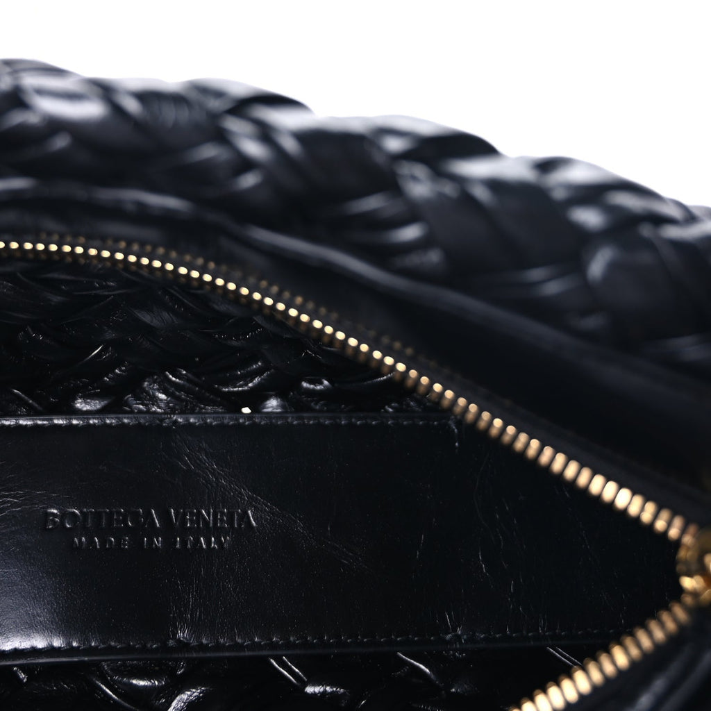 Bottega Veneta Calfskin Intrecciato Kalimero Cha-Cha Clutch Black