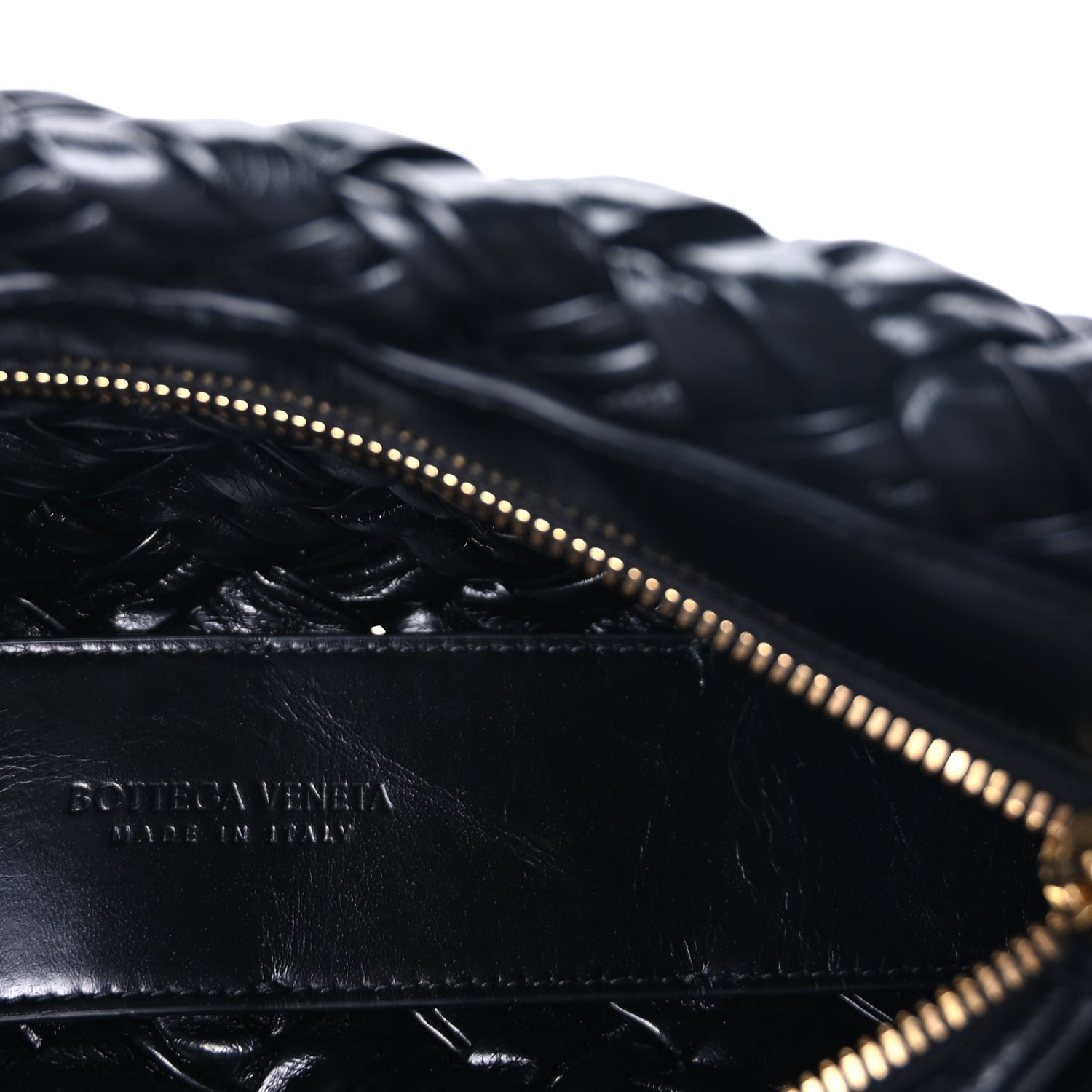 Bottega Veneta Calfskin Intrecciato Kalimero Cha-Cha Clutch Black
