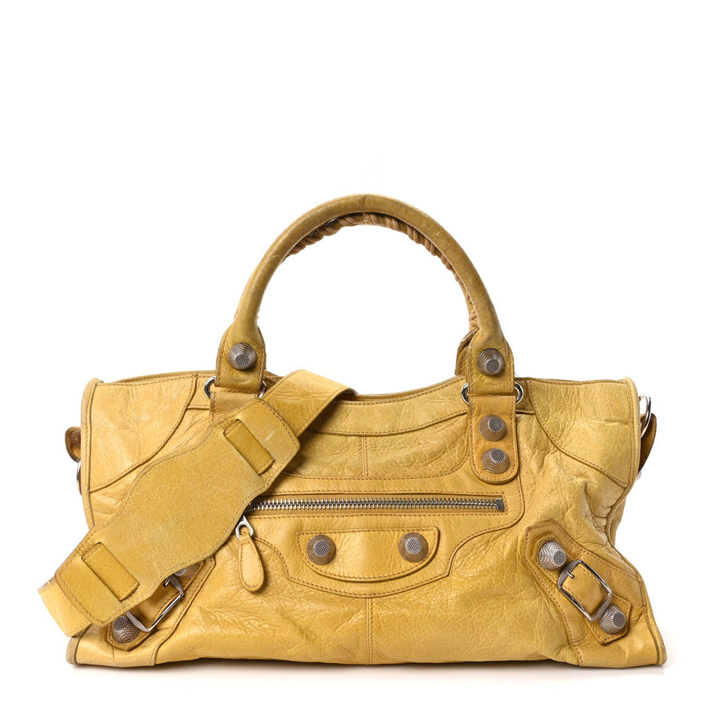 Balenciaga Agneau Giant 21 Silver Hardware Part Time Moutarde