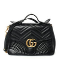 Gucci Calfskin Matelasse Small GG Marmont Top Handle Shoulder Bag