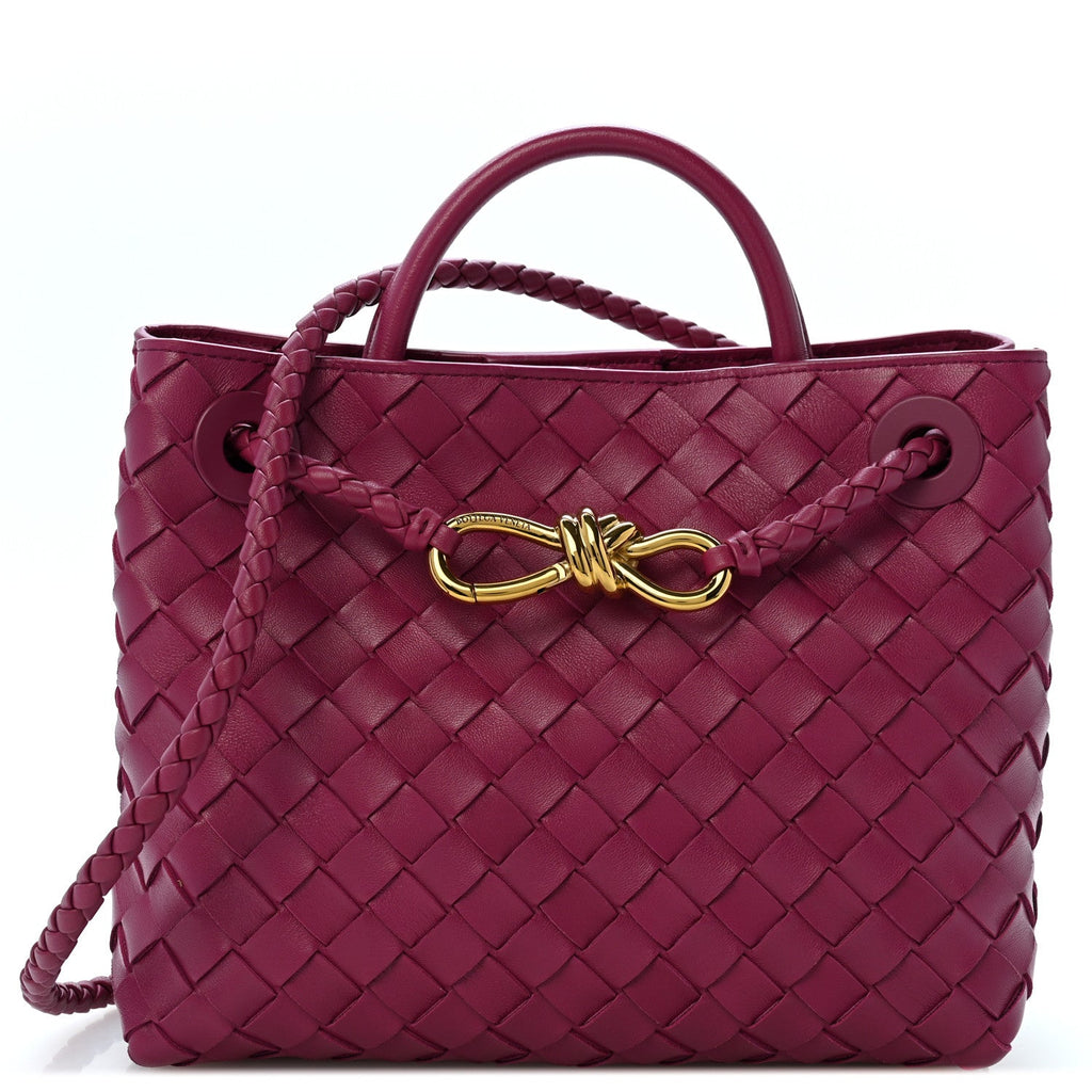 Bottega Veneta Nappa Intrecciato Small Andiamo Shoulder Bag Cinnabar