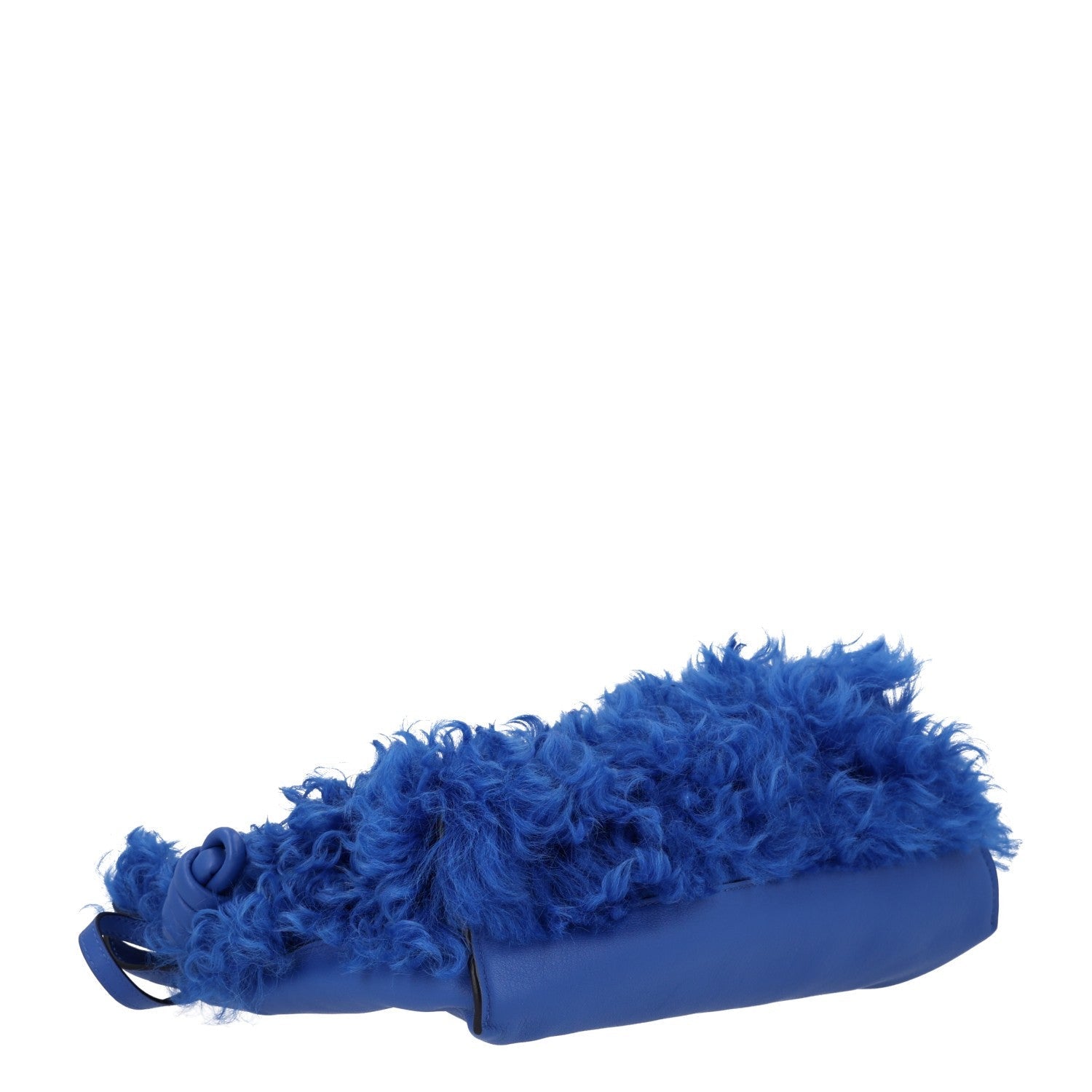 Loewe Nappa Shearling Flamenco Knot Clutch Blue