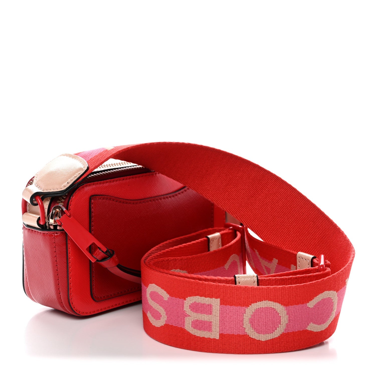 Saffiano Small Snapshot Camera Bag Red Beige
