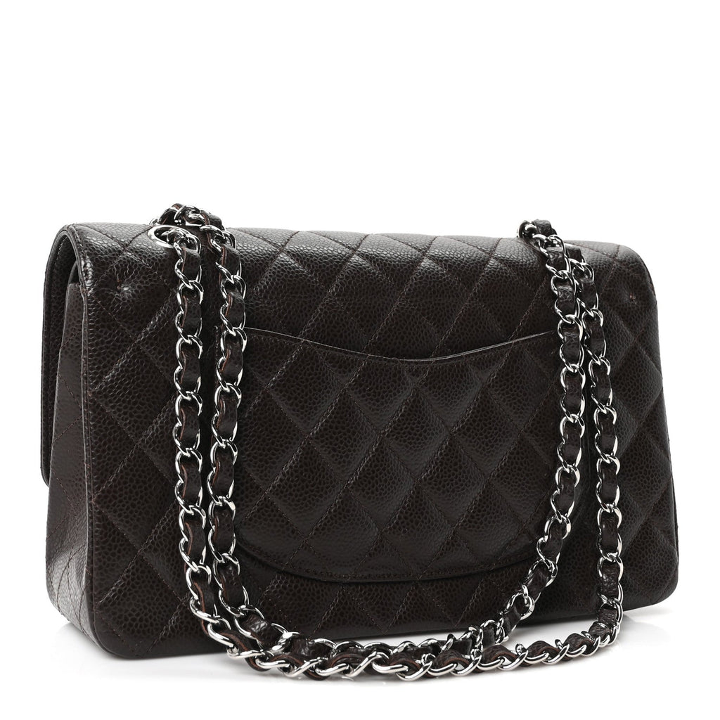 Chanel Caviar Quilted Medium Double Flap Brown