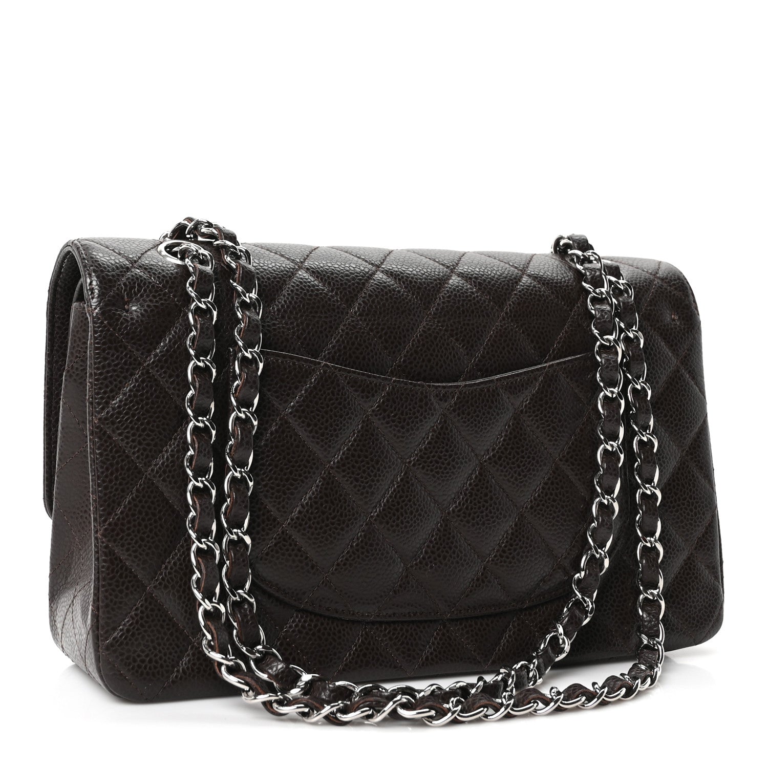 Chanel Caviar Quilted Medium Double Flap Brown