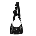 Prada Nylon Sequin Embellished Polka Dot Re-Edition 2005 Shoulder Bag Black