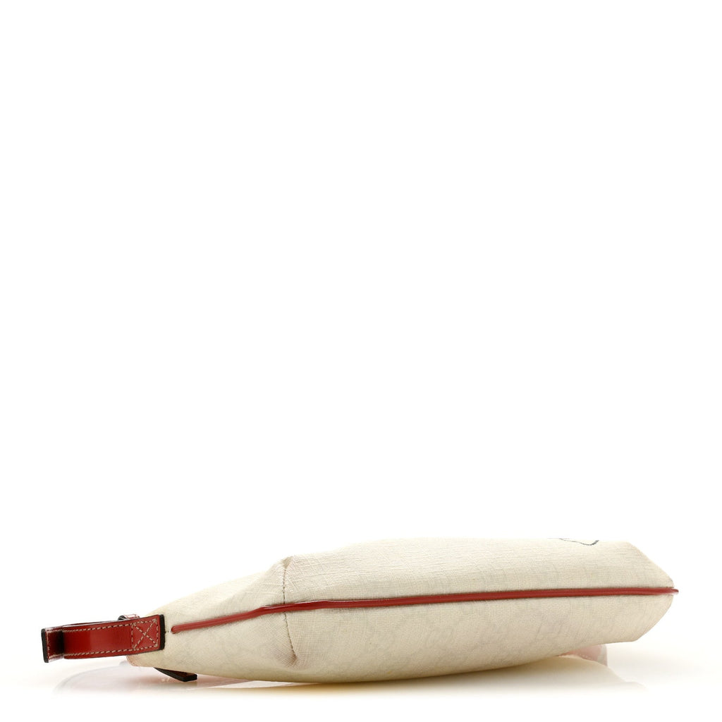 Gucci GG Plus Monogram Tattoo Heart Boat Pochette Off White Red