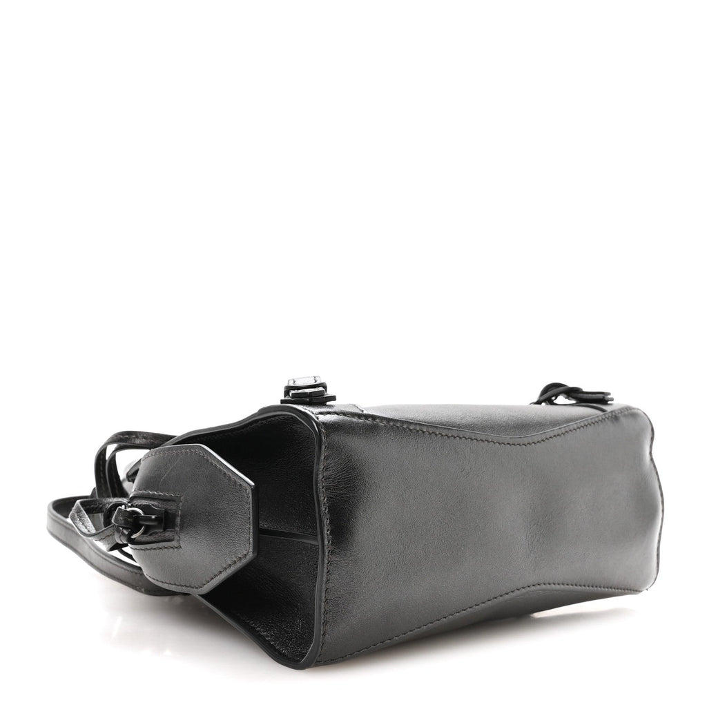 Balenciaga Smooth Calfskin Neo Classic Black Hardware Mini City Gunmetal