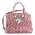 Miu Miu Nappa Matelasse Swarovski Crystal Tote Rosa