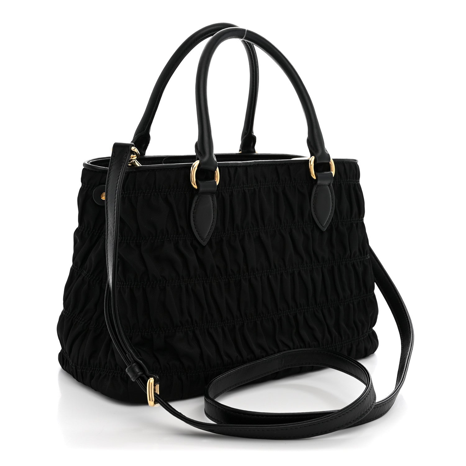 Prada Tessuto Nylon Gaufre Small Tote Black