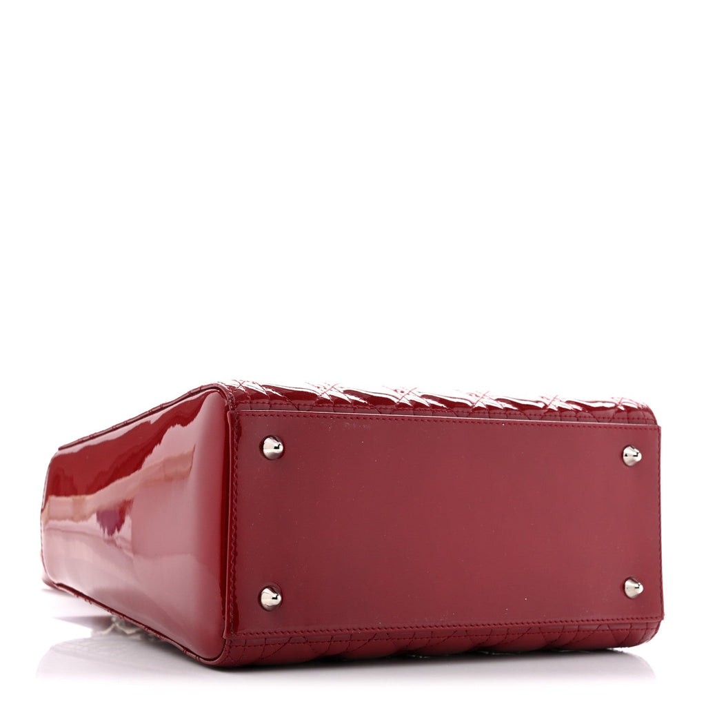 Dior Patent Cannage Medium Lady Dior Red