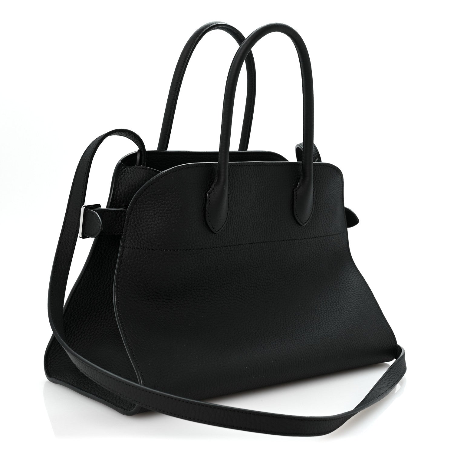 The Row Matte Grained Calfskin Soft Margaux 12 Black