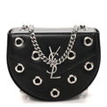 Saint Laurent Box Calfskin Grommet Crossbody Bag Black