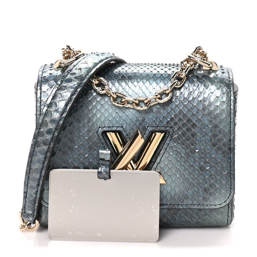 Louis Vuitton Snakeskin Twist Shoulder Bag PM Blue Multicolor