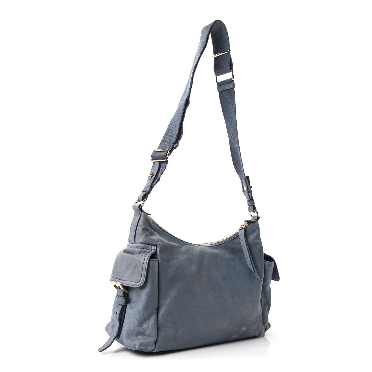 Prada Nappa Large Explore Shoulder Bag Aviation Blue