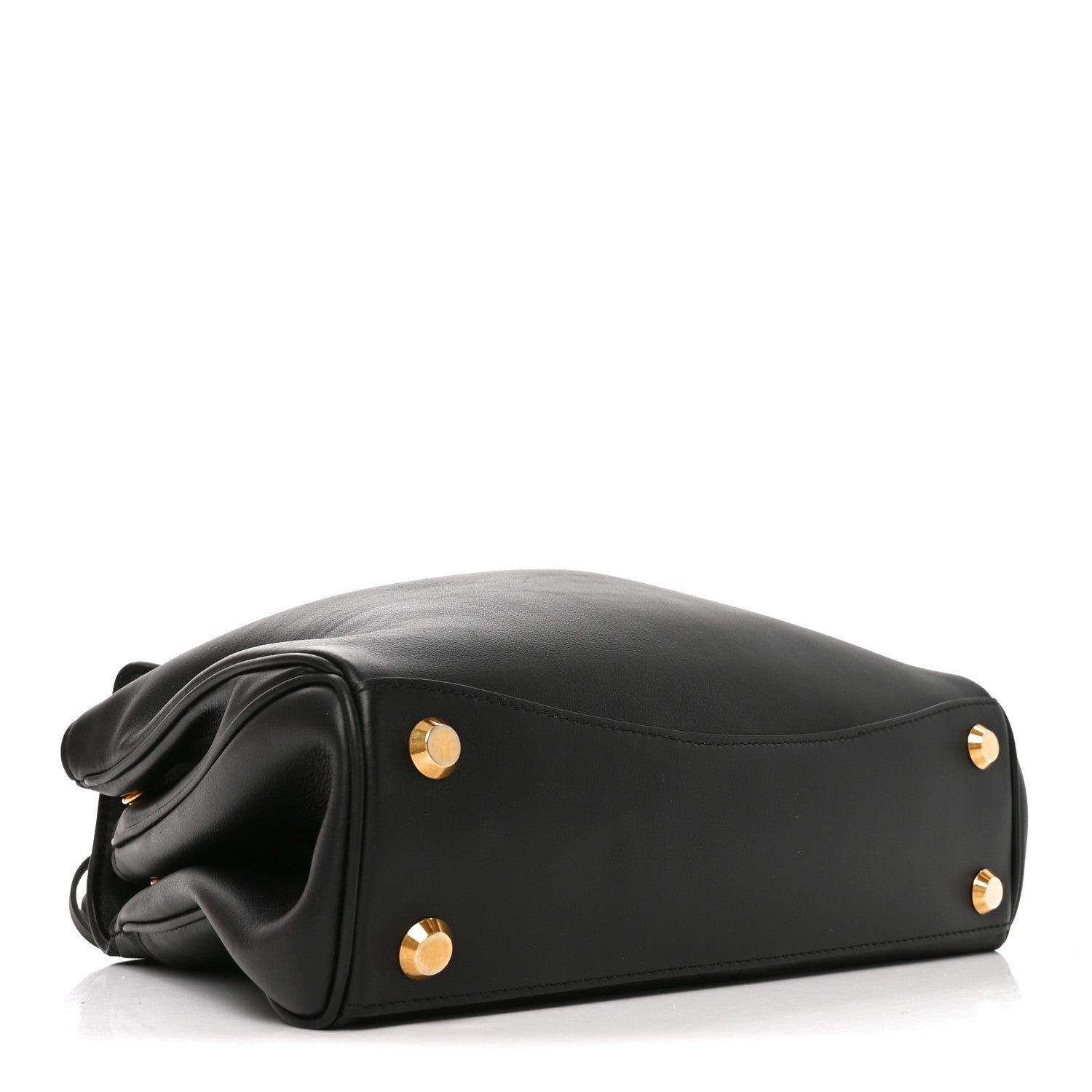 Balenciaga Natural Smooth Calfskin Medium Rodeo Top Handle Handbag Black