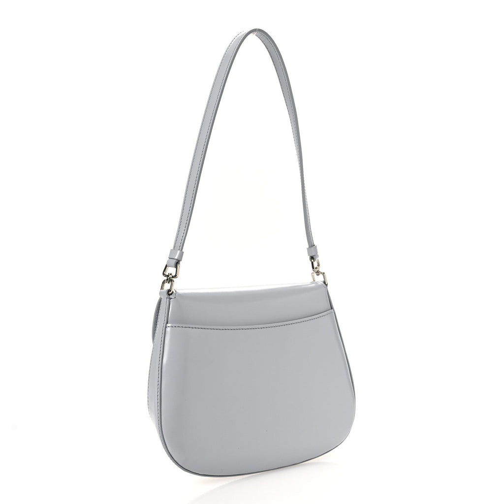 Prada Spazzolato Cleo Flap Shoulder Bag Fiordaliso