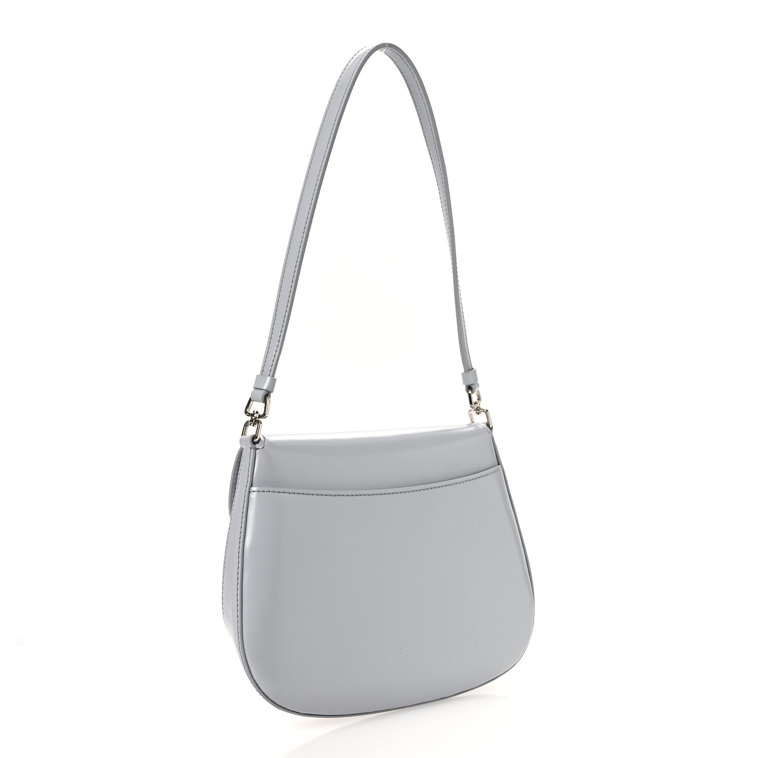 Prada Spazzolato Cleo Flap Shoulder Bag Fiordaliso