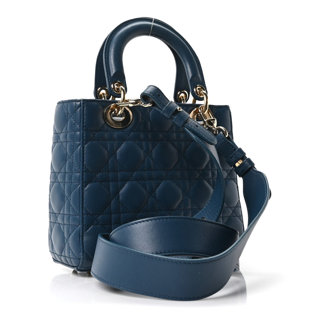 Dior Lambskin Cannage Small My ABCDior Lady Dior Deep Ocean