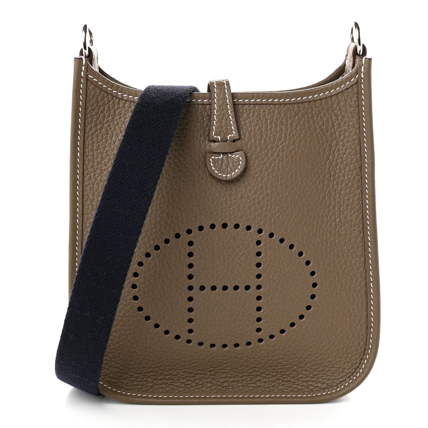 Hermès Taurillon Clemence Amazone Evelyne TPM Etoupe Bleu Indigo