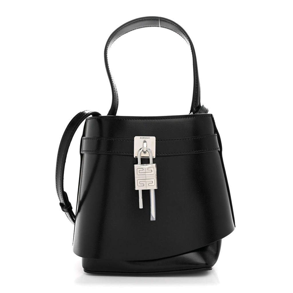Givenchy Box Calfskin Shark Lock Bucket Bag Black