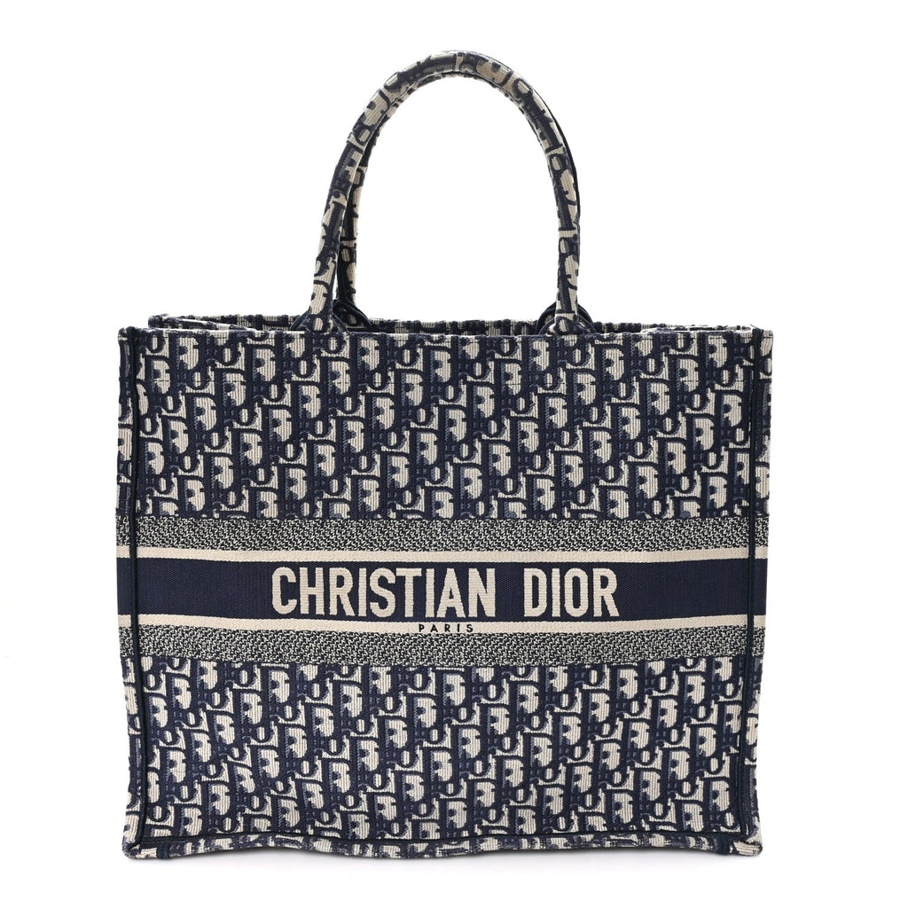 Dior Oblique Large Book Tote Blue Multicolor