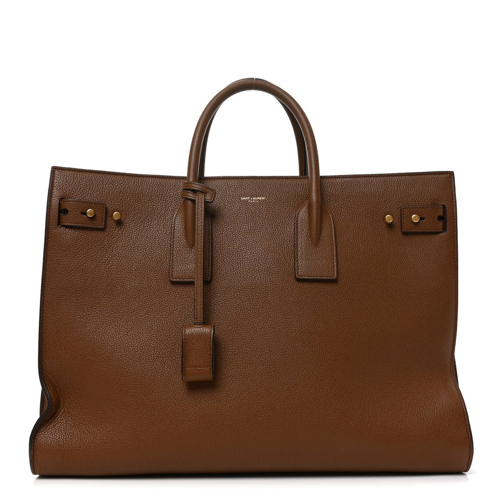 Saint Laurent Grained Calfskin Large Souple Sac De Jour Cinnamon