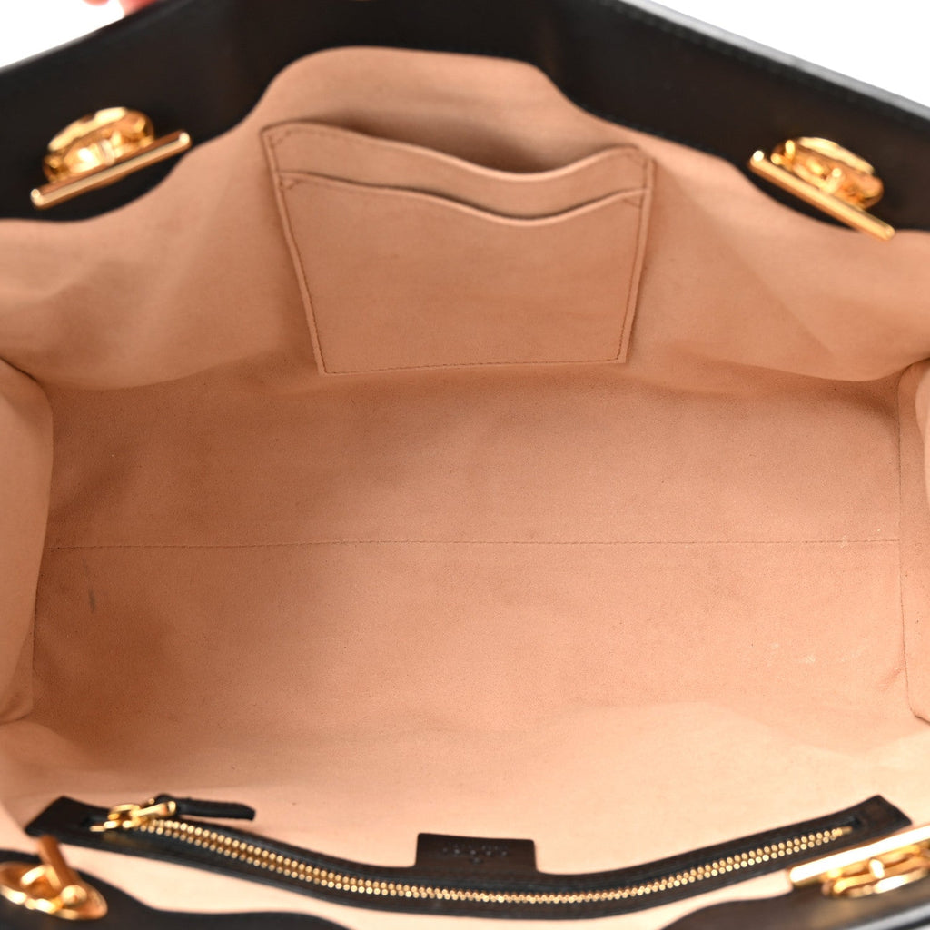 Gucci Guccissima Medium Padlock Tote Black
