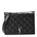 Saint Laurent Lambskin Quilted Mini Becky Chain Bag Black