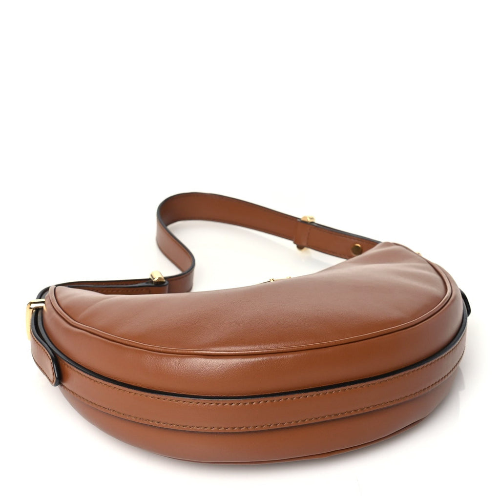 Prada Soft Calfskin Arque Shoulder Bag Cognac